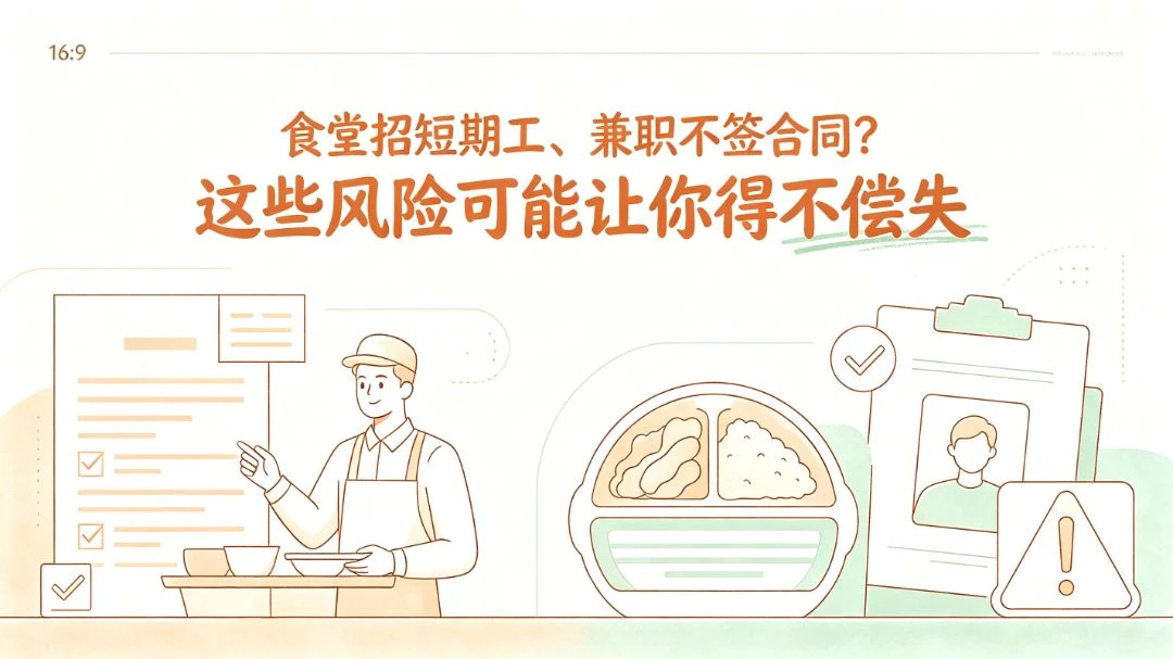 食堂招短期工、兼职不签合同？这些风险可能让你得不偿失