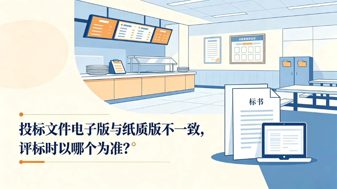 投标文件电子版与纸质版不一致，评标时以哪个为准？