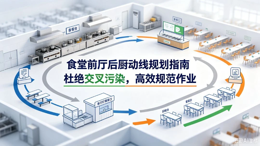 食堂前厅后厨动线规划指南：杜绝交叉污染，高效规范作业 团餐实拍图1