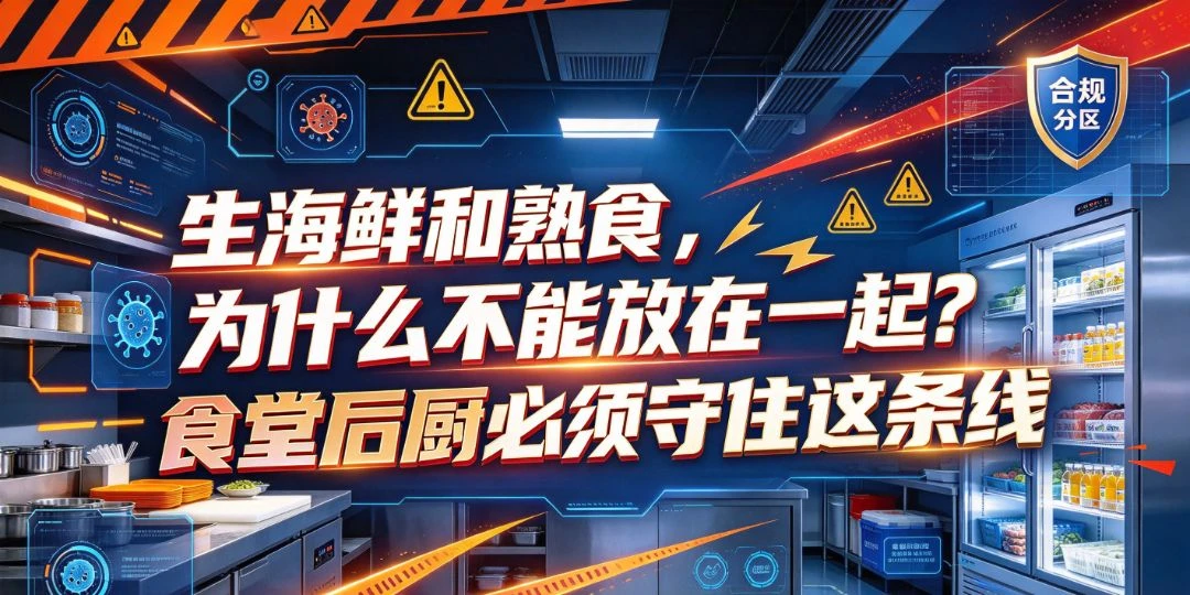 生海鲜和熟食，为什么不能放在一起？食堂后厨必须守住这条线 团餐实拍图1