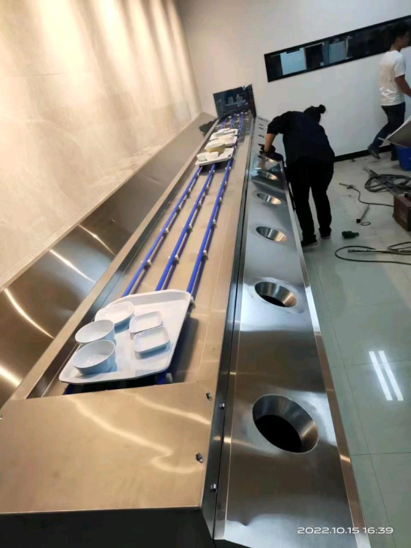 绳式餐具回收传送带