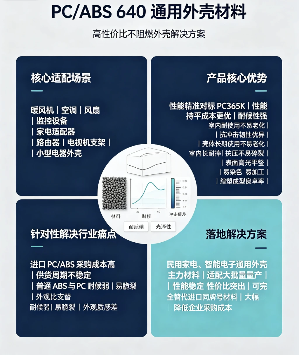 PC/ABS 640（高性价比不阻燃通用外壳材料）