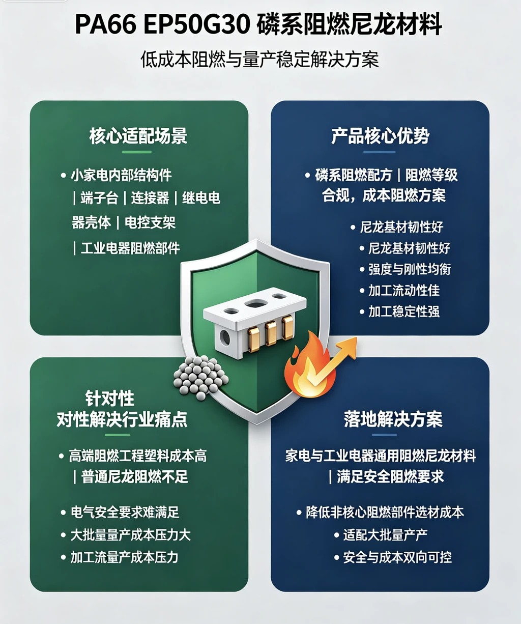 PA66 EP50G30（低成本磷系阻燃尼龙材料）