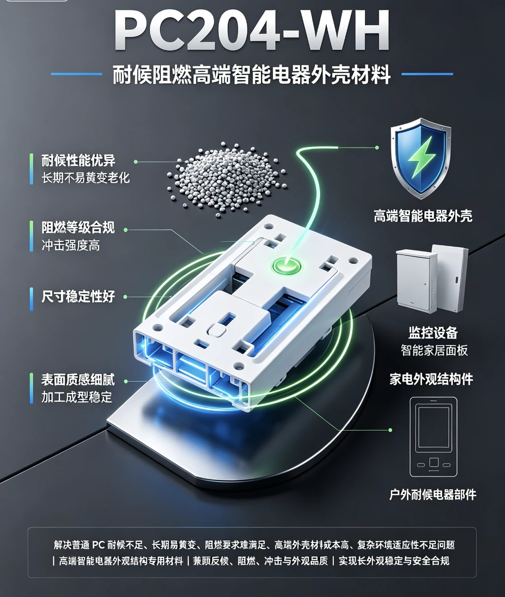 PC204-WH（耐候阻燃高端智能电器外壳材料）