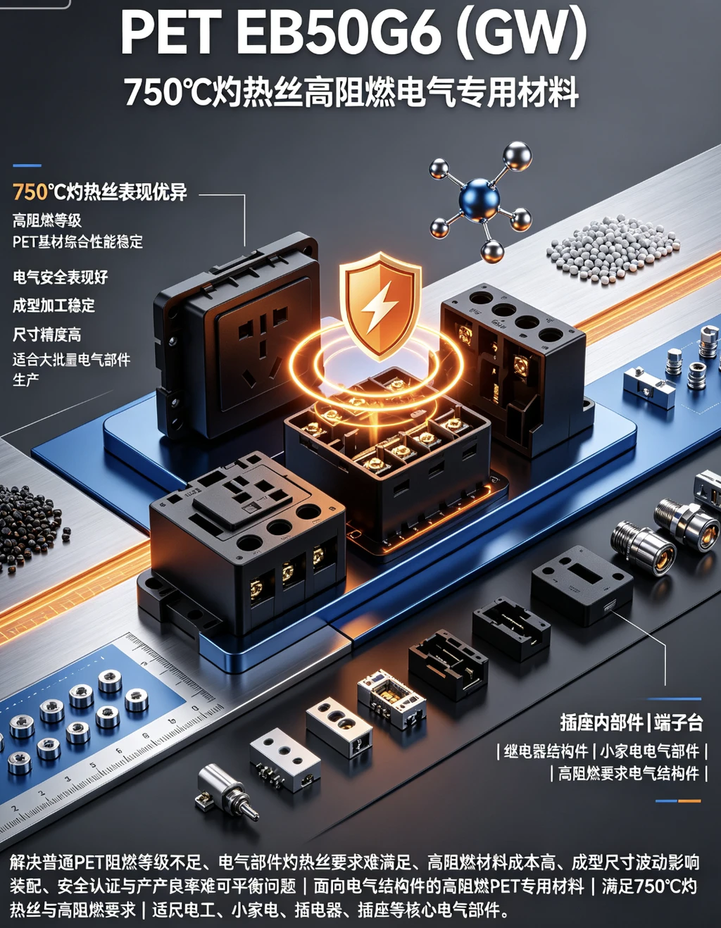 PET EB50G6 (GW)（750℃灼热丝高阻燃电气专用材料）