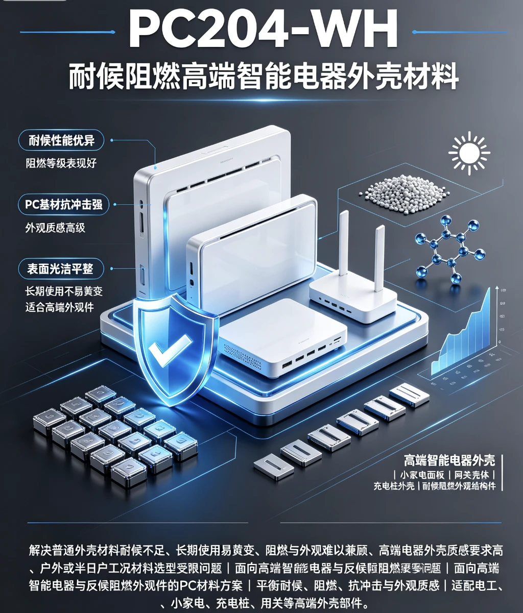 PC204-WH（耐候阻燃高端智能电器外壳材料）