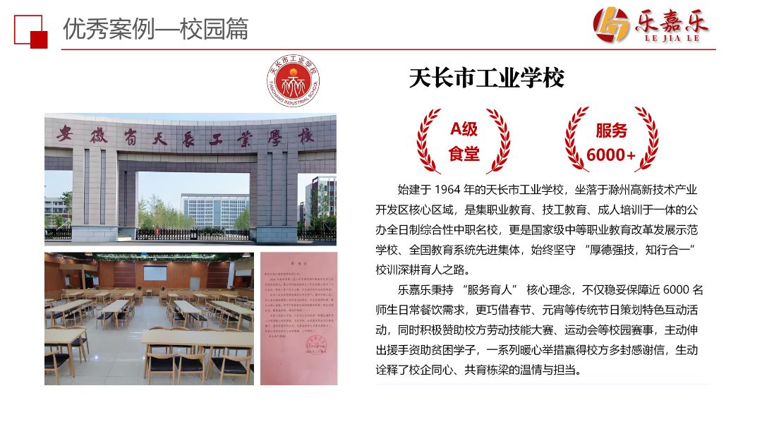 乐嘉乐秉持“服务育人”理念，不仅保障近 6000 名师生日常餐饮需求，更巧借传统节日策划特色互动活动，同时积极赞助该校系列活动。