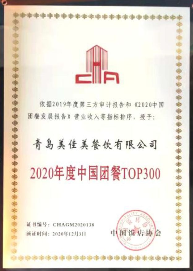 2020年度中国团餐top300